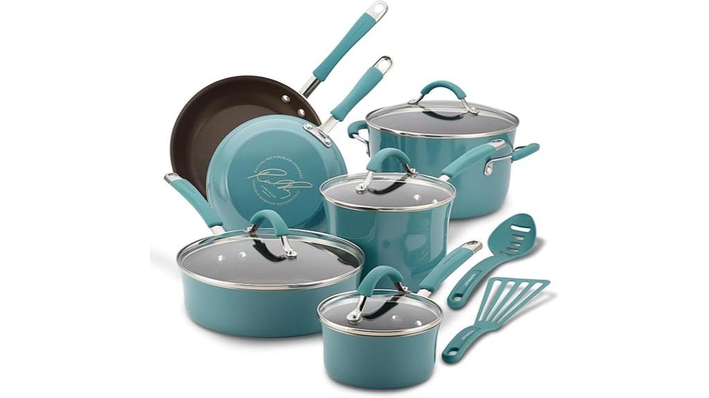 agave blue nonstick cookware set