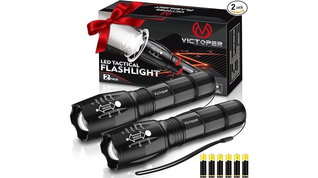 bright tactical flashlights pack
