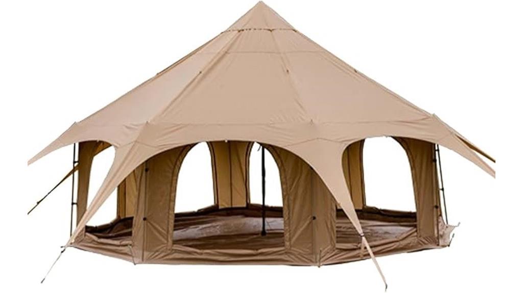 canvas bell tent with stove