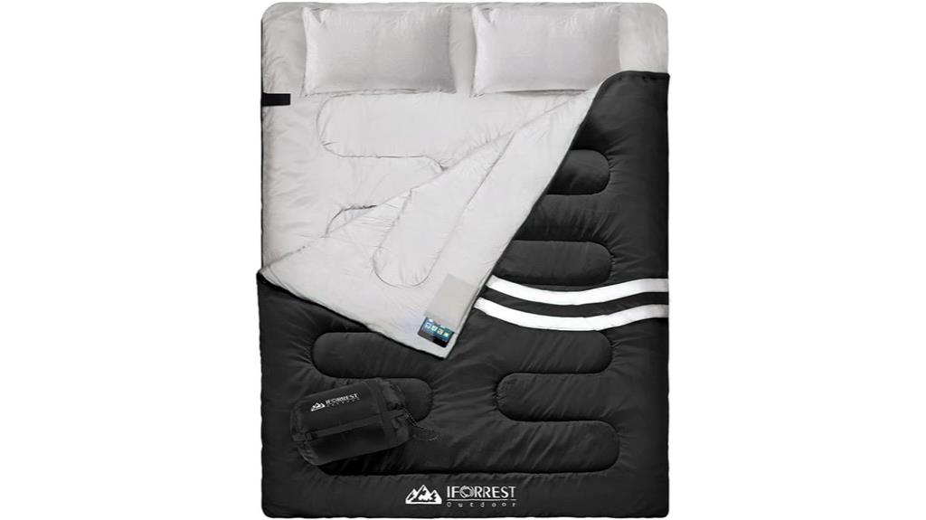 double sleeping bag for camping