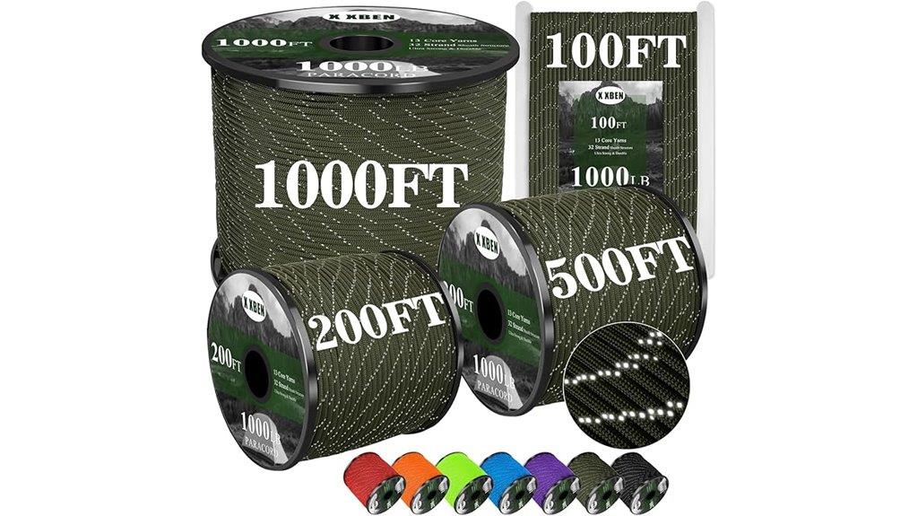 durable reflective parachute cord