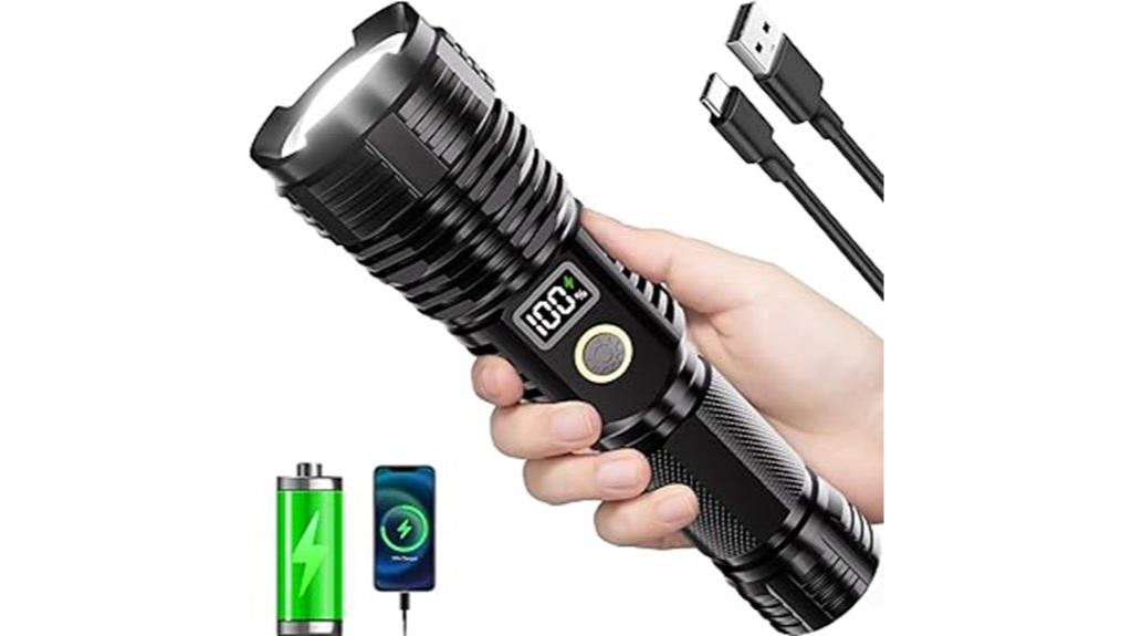 high lumens rechargeable flashlight