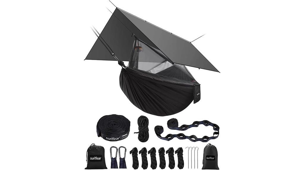 portable double hammock setup