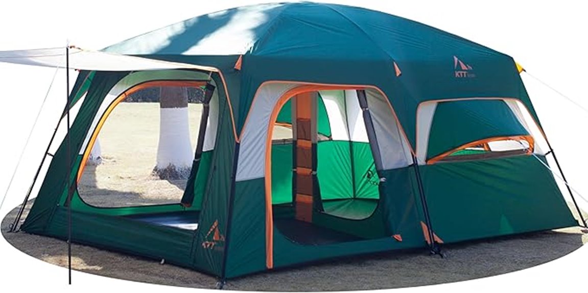 spacious family camping tent