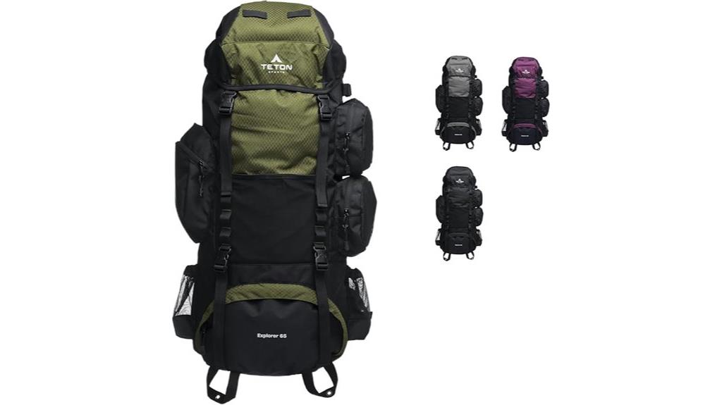 teton 65l backpacking gear