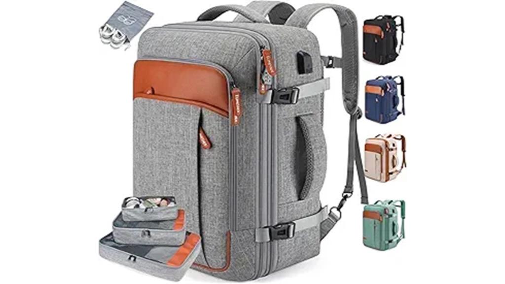 travel backpack with packing cubes