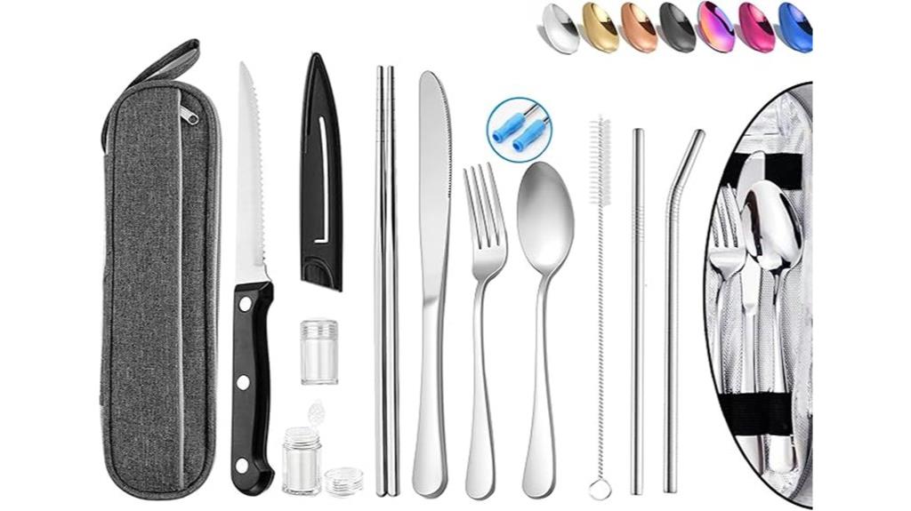 travel silverware set case