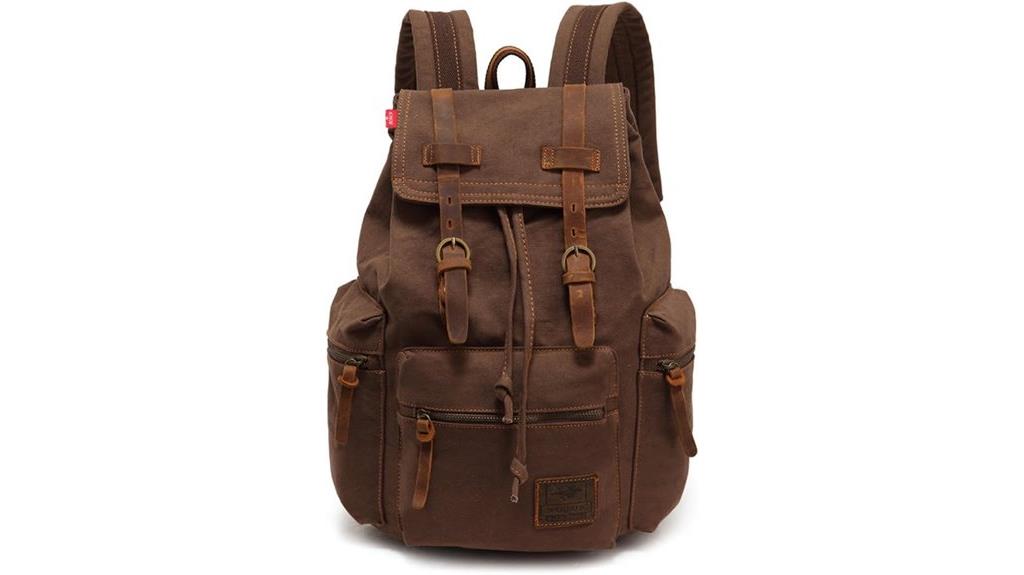 vintage high capacity canvas backpack