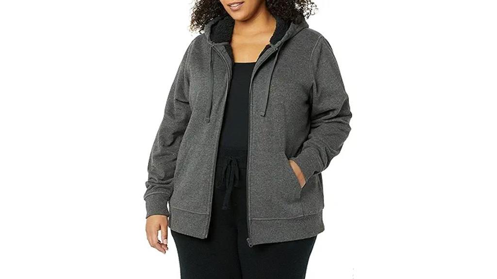 warm fleece hooded jacket