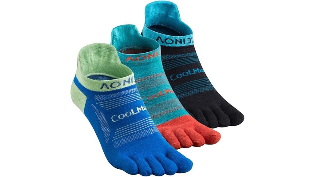 athletic five finger ankle socks