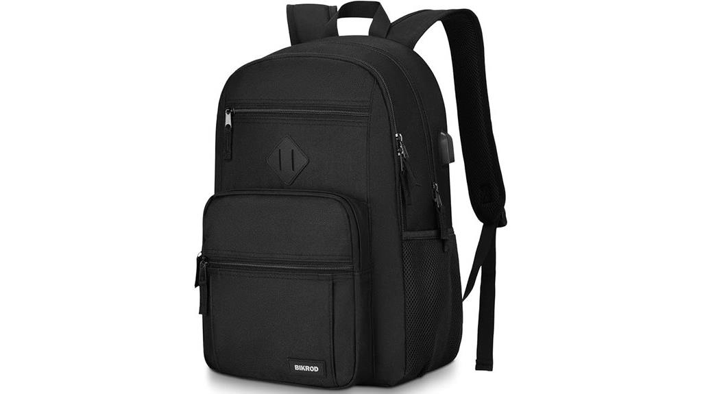 black usb laptop backpack