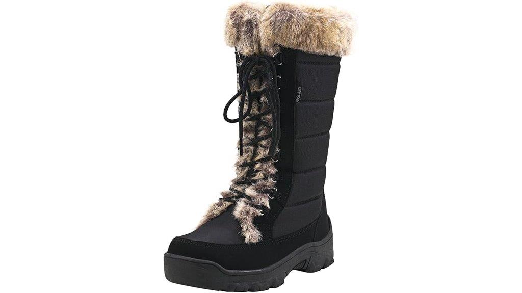 black winter snow boots