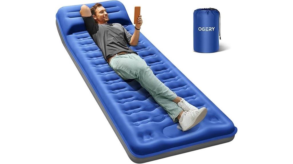 camping mattress with pillows