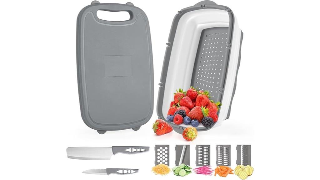 collapsible multi functional cutting board