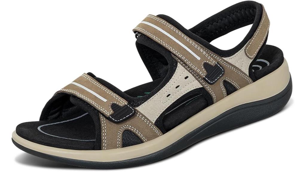 comfortable adjustable leather sandals