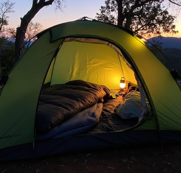 comfortable camping sleep setup