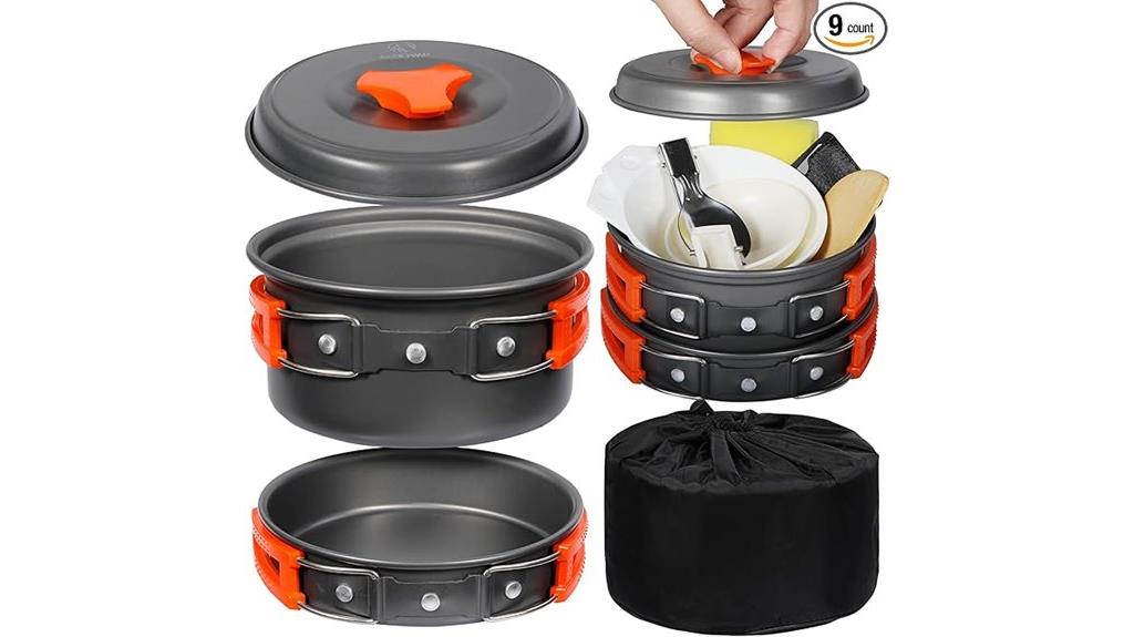 compact camping cookware set