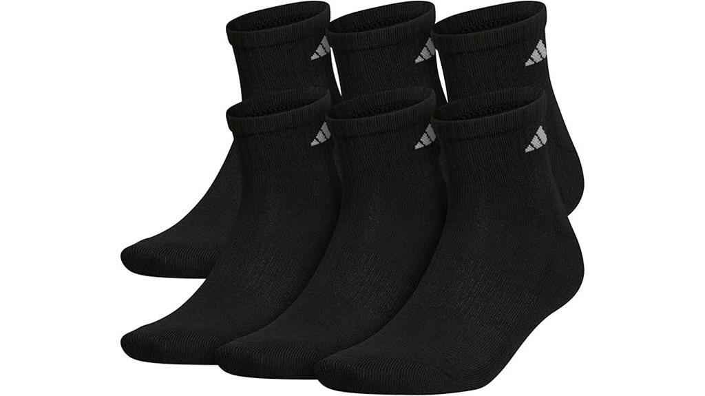 cushioned athletic quarter socks