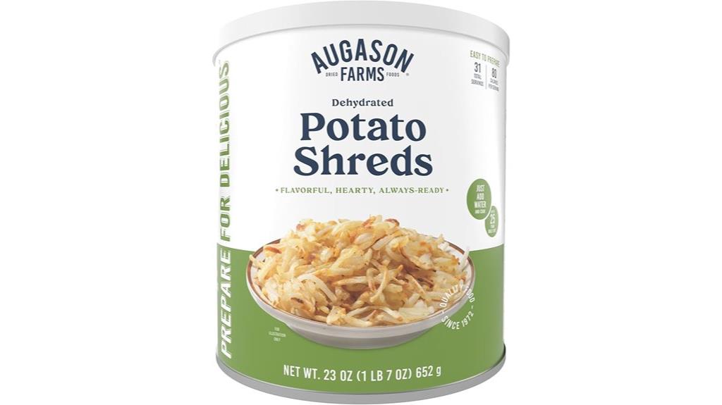 dehydrated potato shreds can