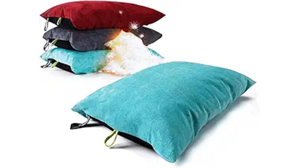 down filled camping pillow