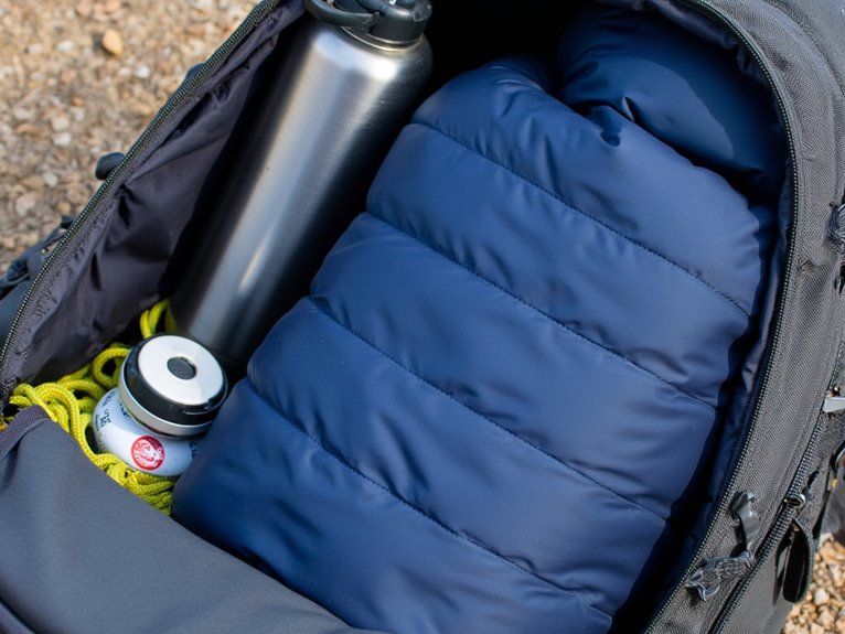 efficient sleeping bag placement
