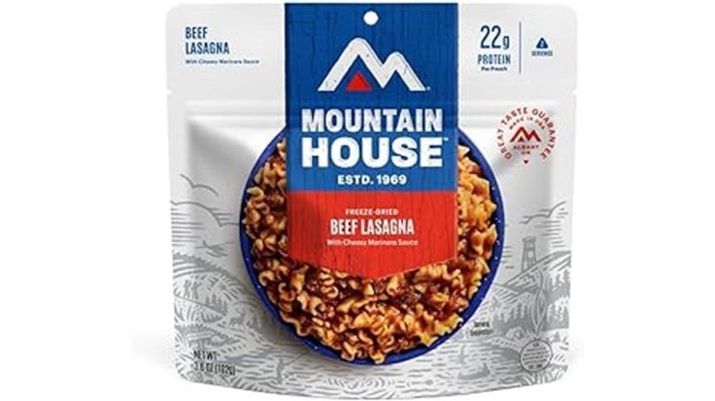 freeze dried beef lasagna