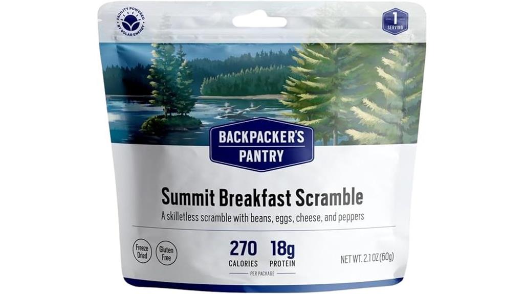 freeze dried camping breakfast option