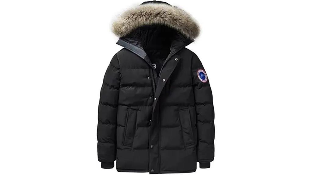 fur hooded winter parka jacket