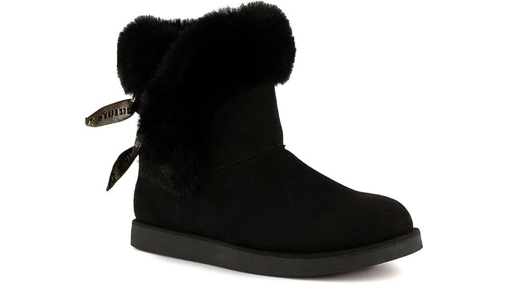 fur lined winter snow boots