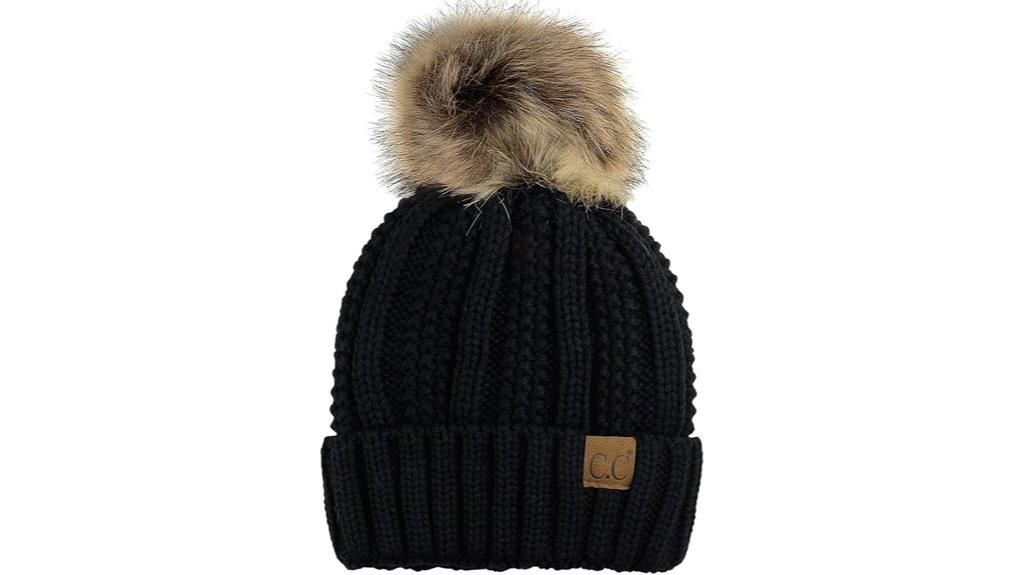 fuzzy fur lined beanie