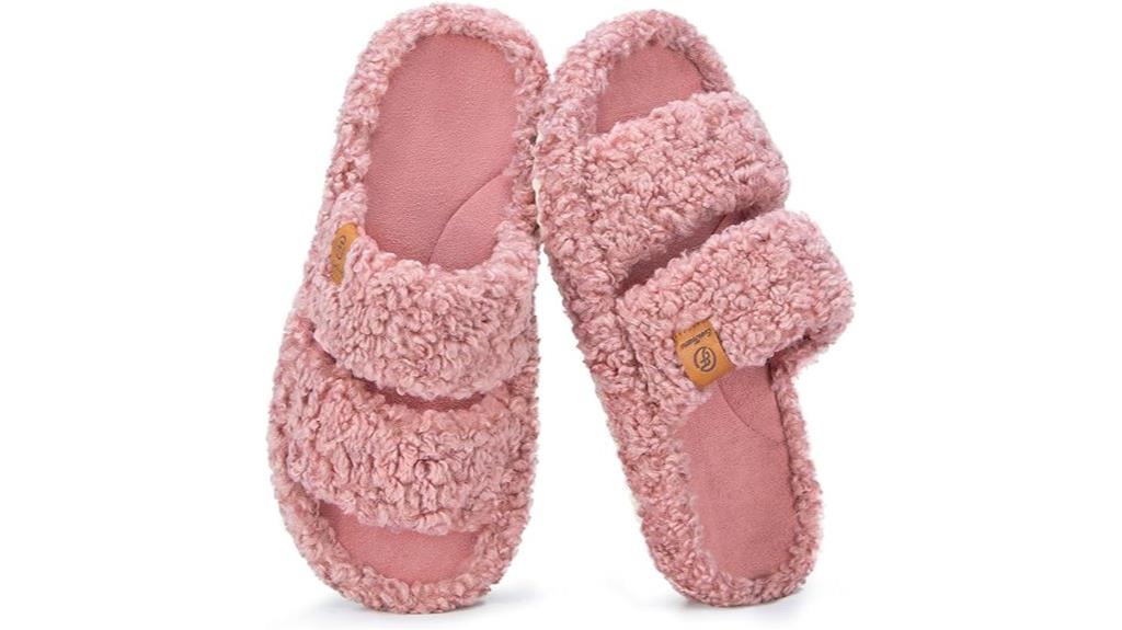 fuzzy open toe memory foam