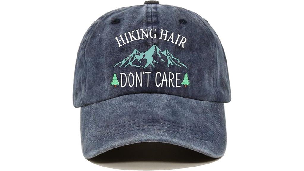 hiking themed adjustable baseball cap