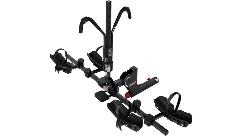 hitch mounted bike rack with lock