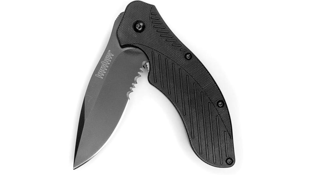 kershaw serrated pocketknife steel
