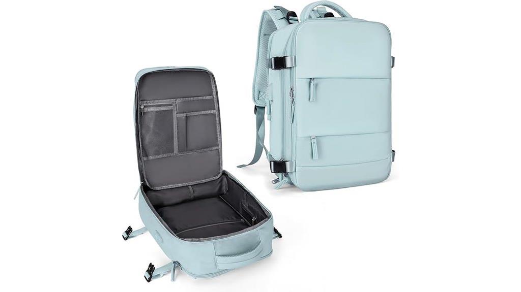 large travel backpack blue