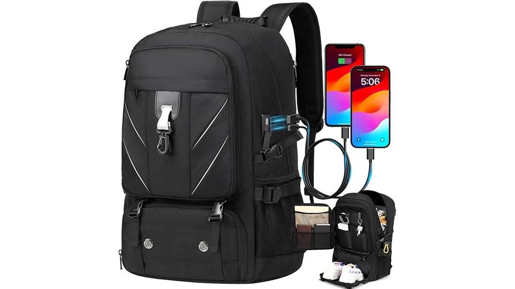 large travel backpack features
