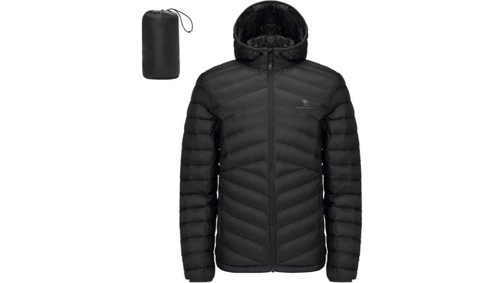 lightweight hooded down jacket