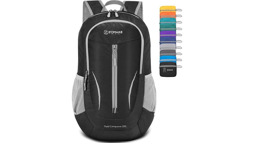 lightweight packable backpack black