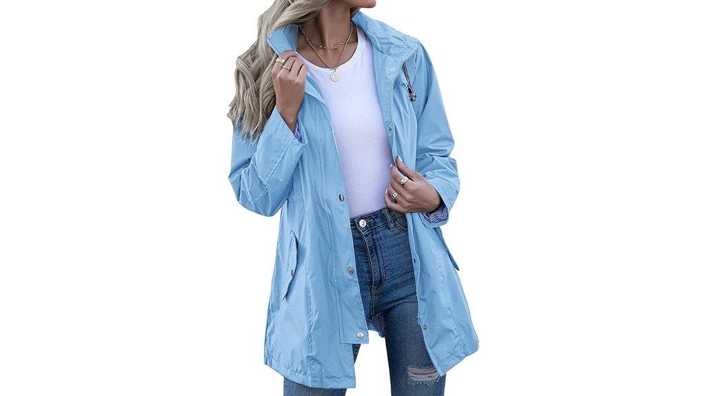 lightweight striped rain jacket