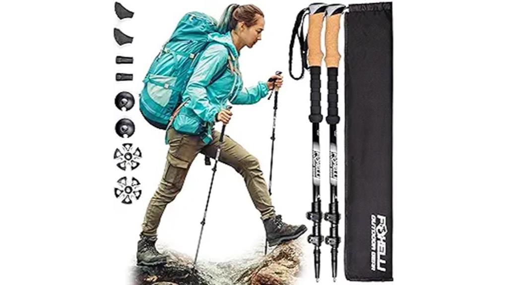 lightweight trekking poles equipped