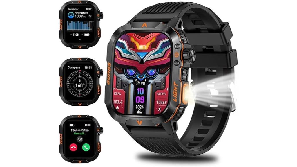 military waterproof smartwatch led