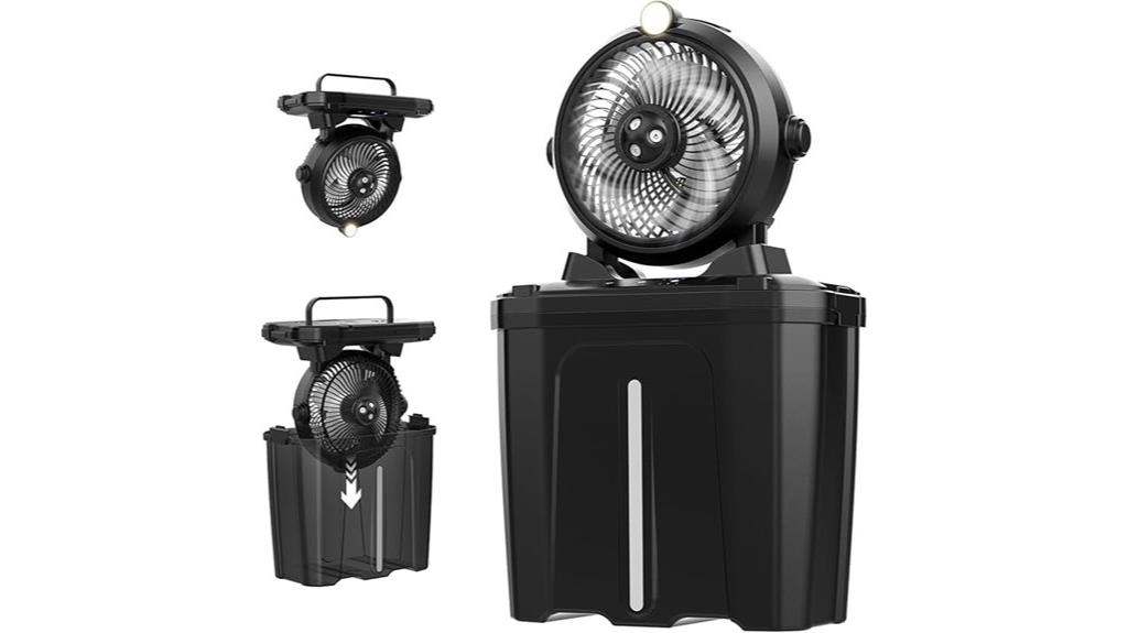 misting fan with led