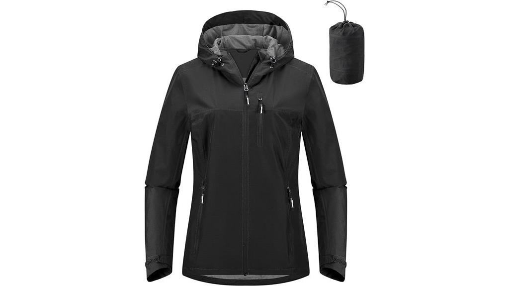 packable hooded rain jacket