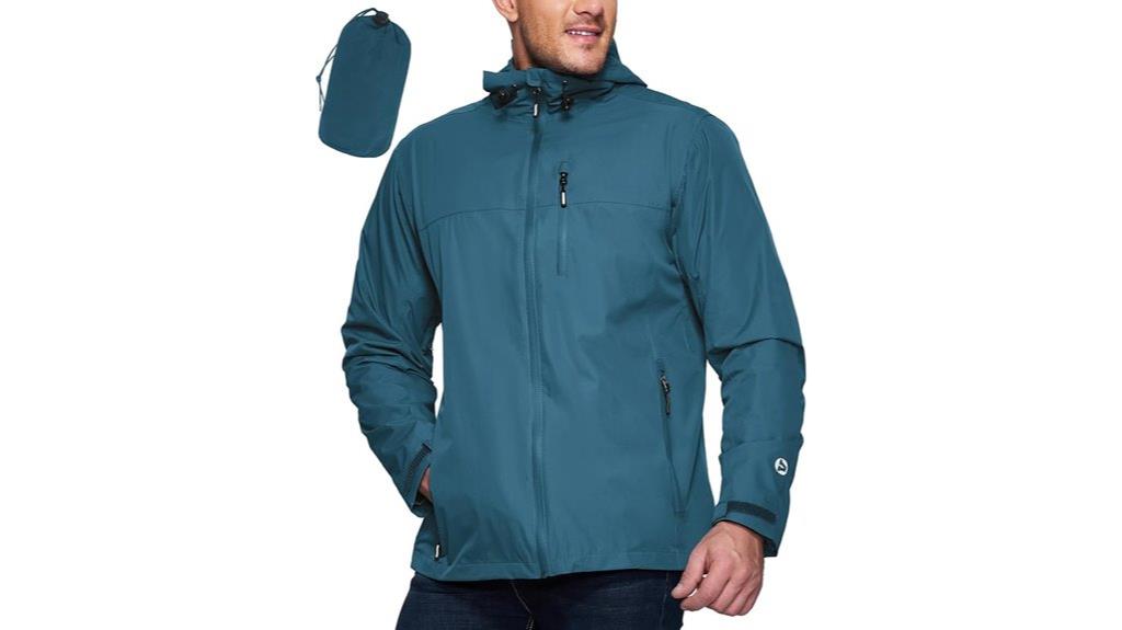packable waterproof rain jacket