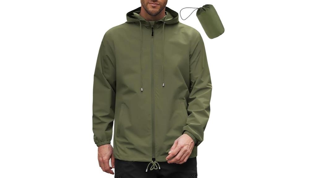 packable waterproof rain jacket