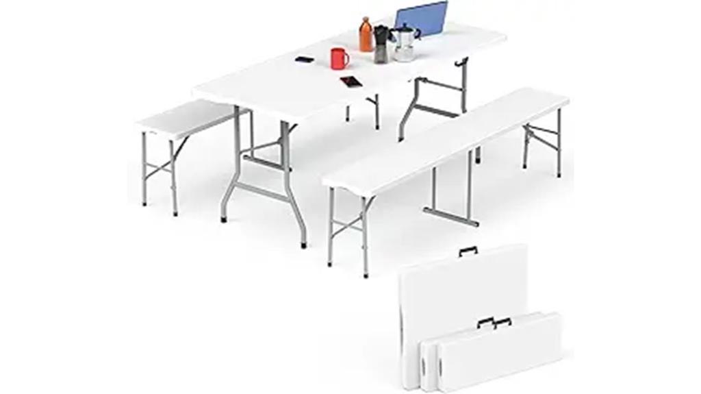 picnic table with benches