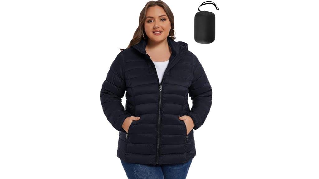 plus size packable coat