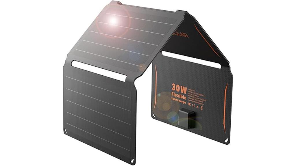 portable solar charger outputs