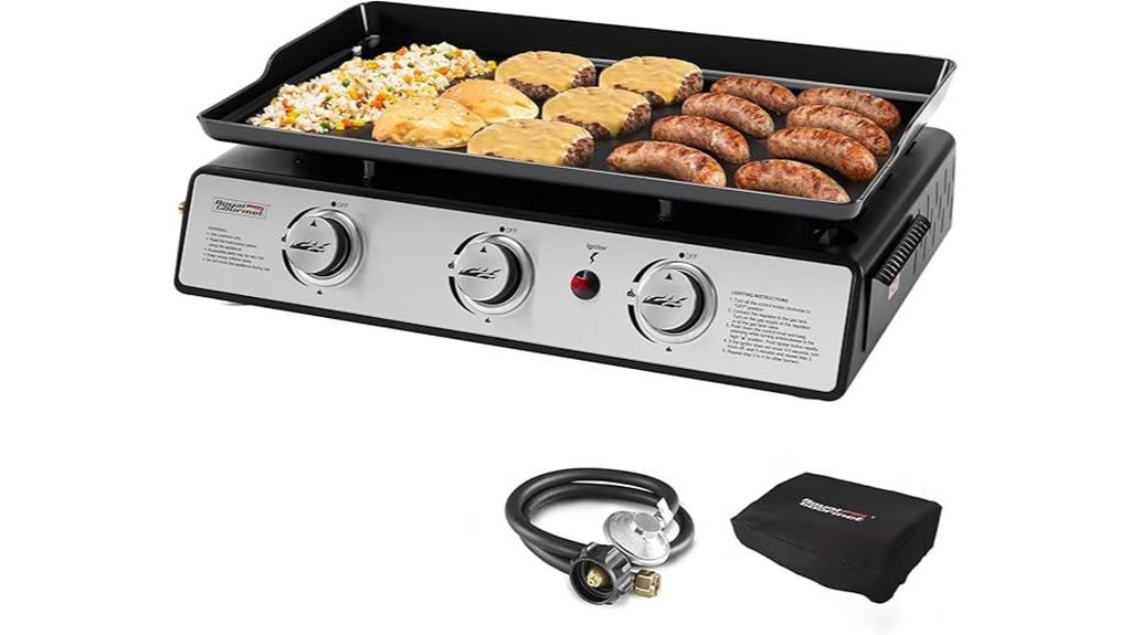portable three burner gas grill