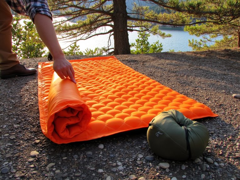 properly set up sleeping pad